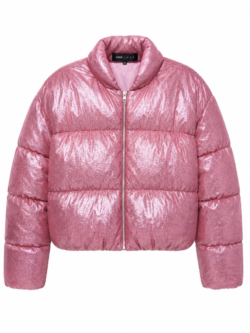 ASOS Pink Glitter Puffer Jacket